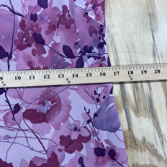 Vintage Ann Taylor Silk Floral Midi Dress PSize 8P Y2K Occasion Romantic Church - Picture 14 of 16